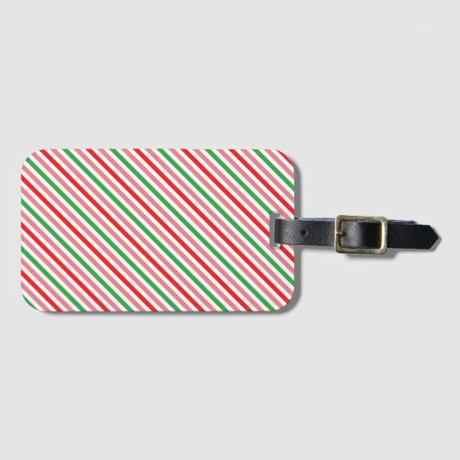 Watermelon Summer Stripes Pattern-56206 Gepäckanhänger (Vorderseite (Horizontal))