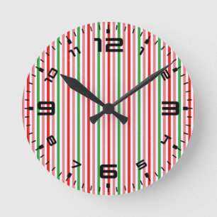 Watermelon Summer Stripes Pattern-56206 Runde Wanduhr