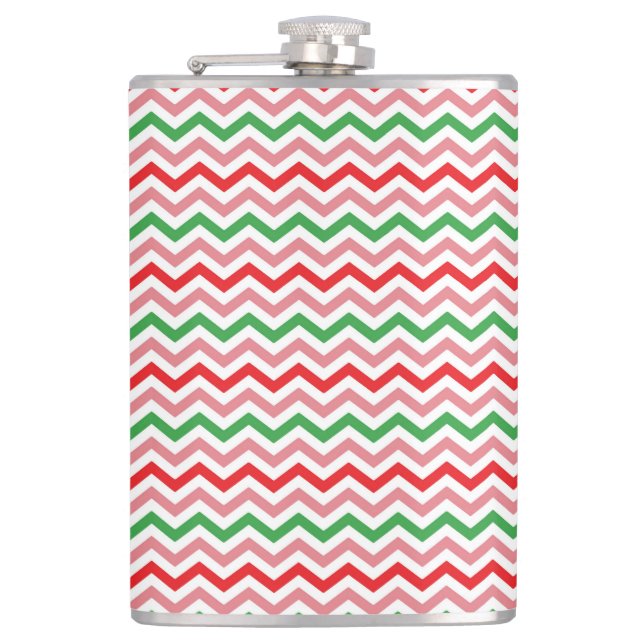 Watermelon Summer Zigzag Streifen Muster-56209 Flachmann (Vorderseite)