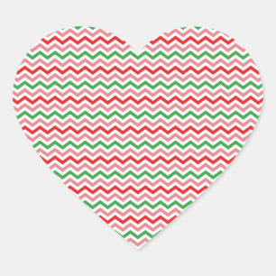 Watermelon Summer Zigzag Streifen Muster-56209 Herz-Aufkleber