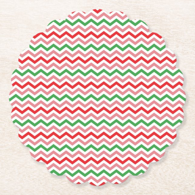 Watermelon Summer Zigzag Streifen Muster-56209 Untersetzer (Vorderseite)