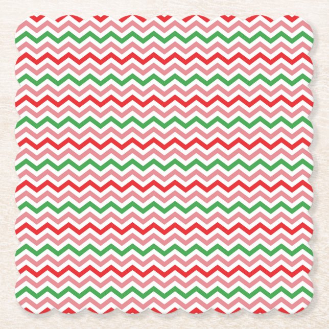 Watermelon Summer Zigzag Streifen Muster-56209 Untersetzer (Vorderseite)