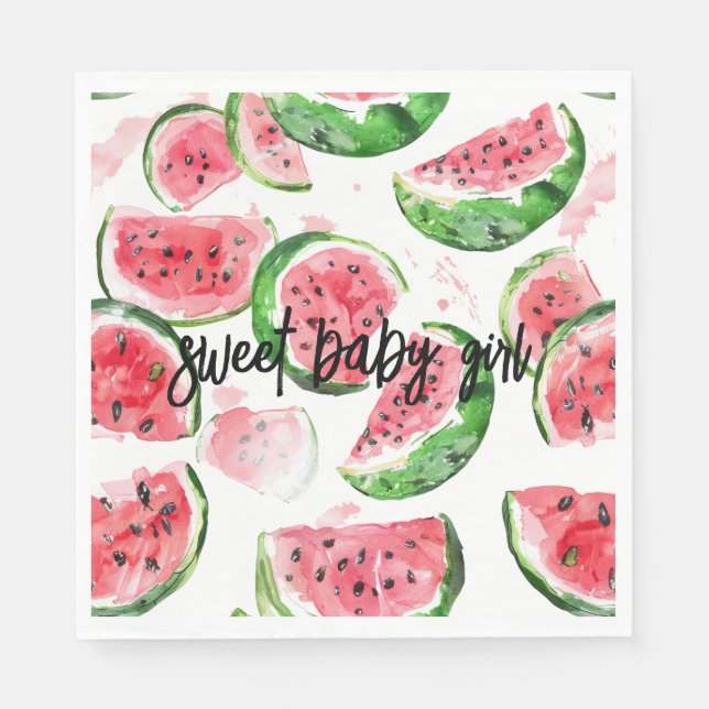 Watermelon Sweet Baby Girl Babydusche Napkins Serviette (Vorderseite)