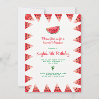 Watermelon Sweet Celebration Geburtstag Einladunge Einladung