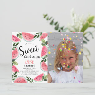 Watermelon Sweet Celebration Geburtstags-Foto Einladung