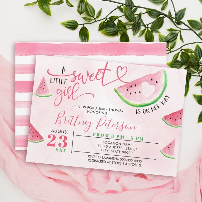 Watermelon Sweet Girl Baby Dusche Einladung (Von Creator hochgeladen)