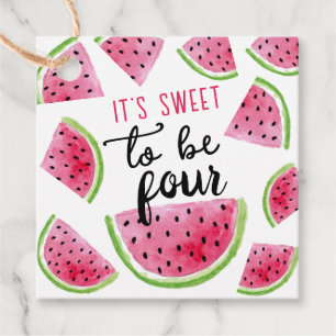 Watermelon Sweet to Be Four Birthday Party Geschenkanhänger