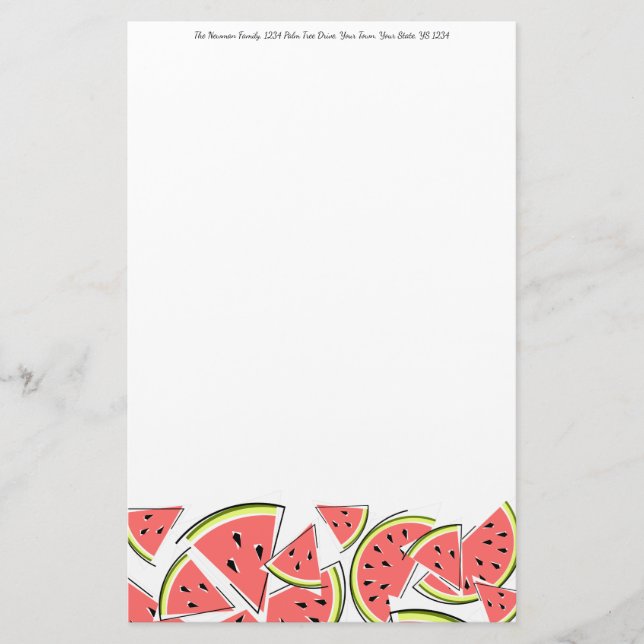 Watermelon Text Schreibpapier Briefpapier (Vorderseite)