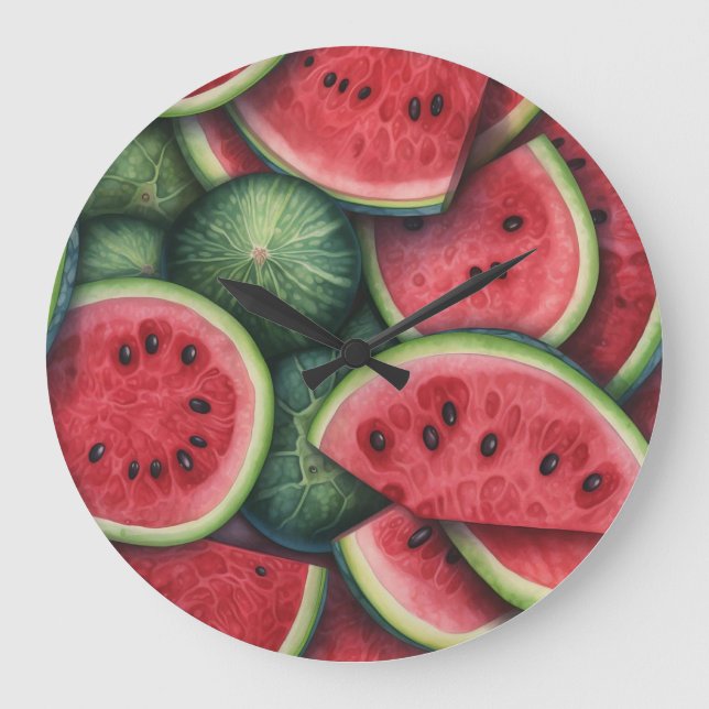 Watermelon Wall Clock Große Wanduhr (Vorderseite)