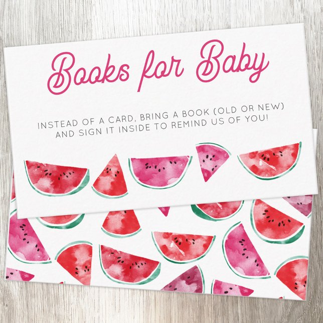 Watermelon Watercolor Babydusche Buchungsanfrage Begleitkarte (Watermelon watercolor books for baby baby shower enclosure card)