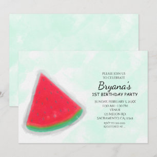 Watermelon Watercolor Geburtstagsparty Einladungen
