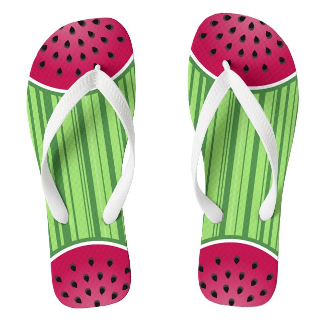 Watermelon Wedge Slices Flip Flops (Fußbett)