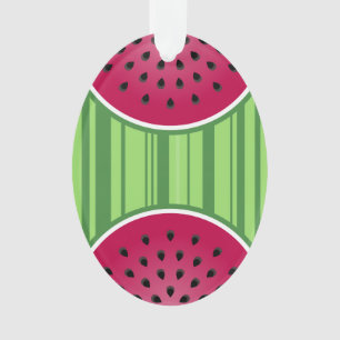 Watermelon Wedges Muster Ornament