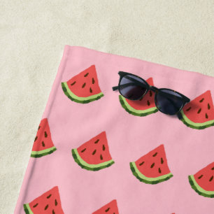 Watermelon Wedges Strandtuch (Rosa, Rot und Grün)