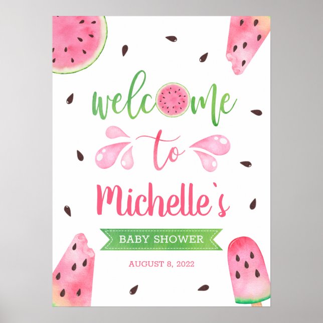 Watermelon Welcome Baby Shower Poster (Vorne)