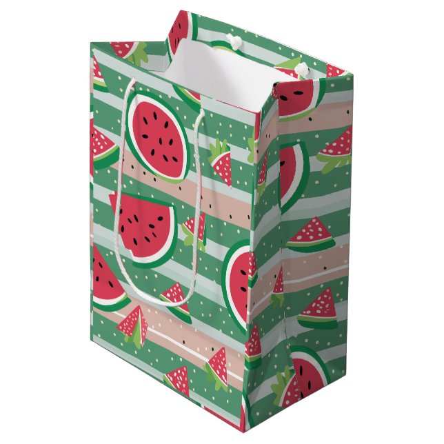Watermelon Wrapping Paper Mittlere Geschenktüte (Vorderseite Schrägansicht)