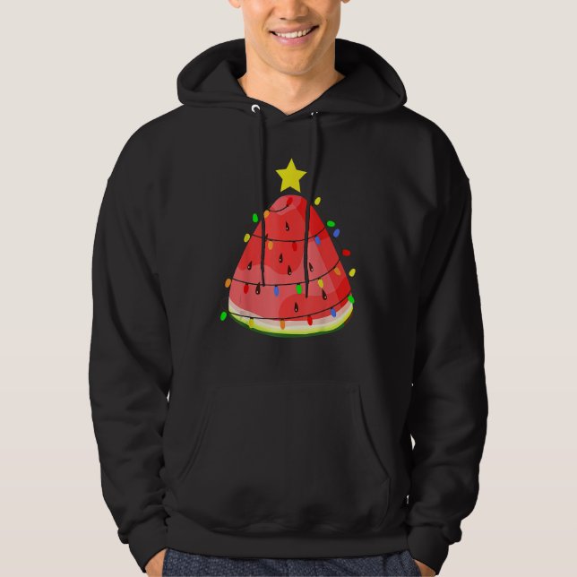 Watermelon Xmas Tree Beach Summer Christmas in Jul Hoodie (Vorderseite)