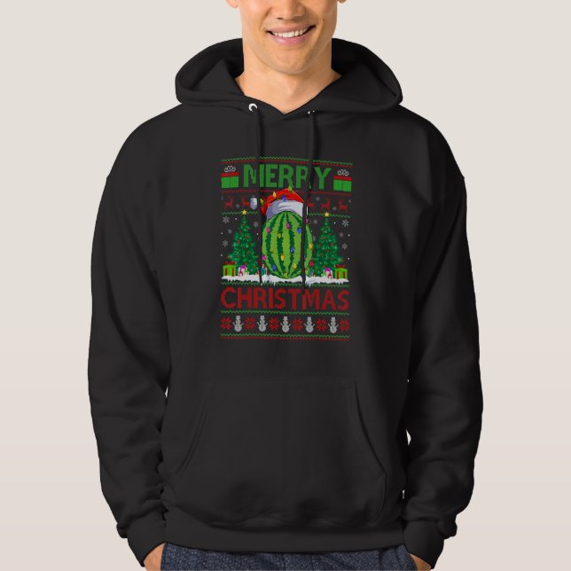 Watermelon   Xmas Tree Ugly Santa Watermelon Chris Hoodie (Vorderseite)