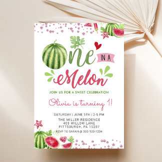Watermelone im Sommer in einem Melon zum Geburtsta Einladung