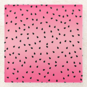 Watermelone Schwarze Seeds Sommermäuse Juicy Pink Glasuntersetzer