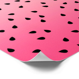 Watermelone Schwarze Seeds Sommermäuse Juicy Pink Poster