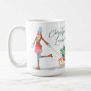 Waterolor Christmas Lovin' Girl del Malcantone Kaffeetasse
