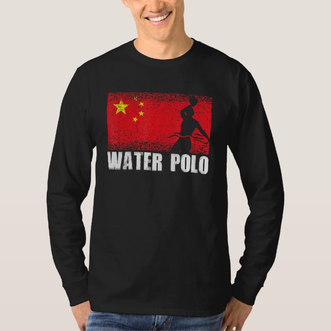 Waterpolo Sport China Flag Chinesisches Wasser Pol T-Shirt (Vorderseite)