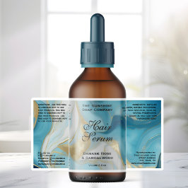 Waterproof Blue Gold Foil Cosmetics Bottle Label