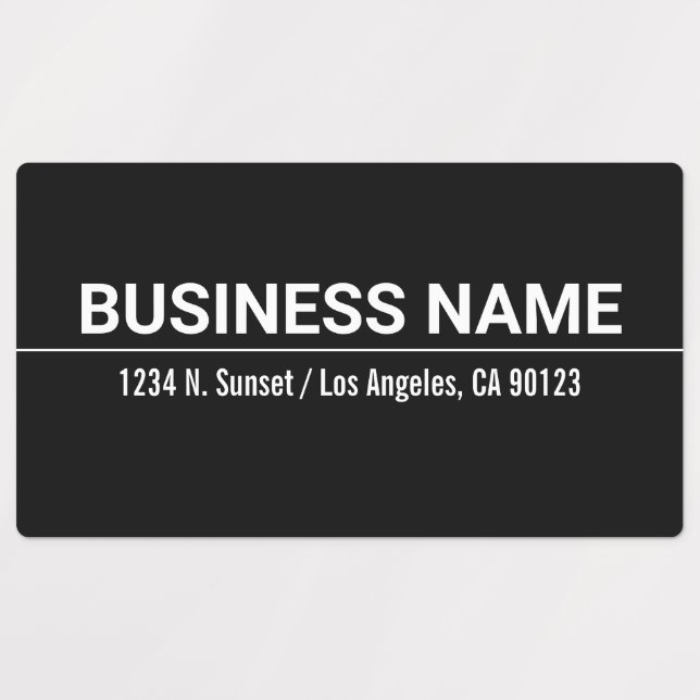 Waterproof Bold Black & White Labels Etiketten (Design 3)