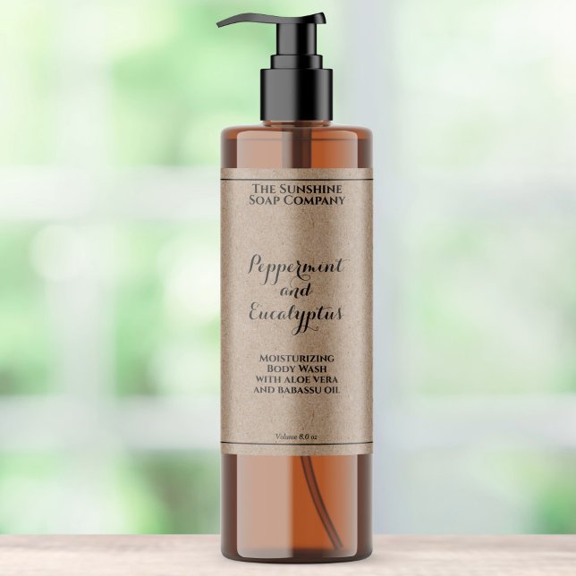 Waterproof curly font kraft cosmetics bottle label (Von Creator hochgeladen)