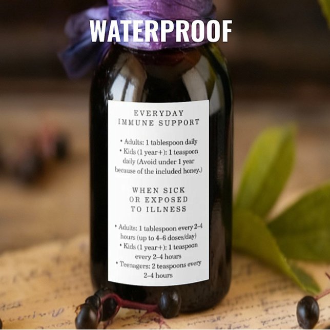 Waterproof Elderberry Syrup Instructions Labels Weinetikett (Von Creator hochgeladen)