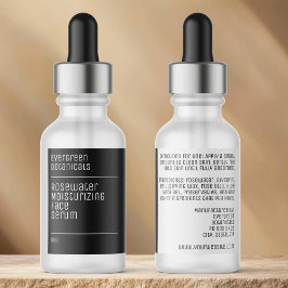 waterproof modern black white dropper bottle label etiketten