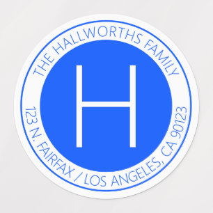 Waterproof Modern Blue & White Etiketten