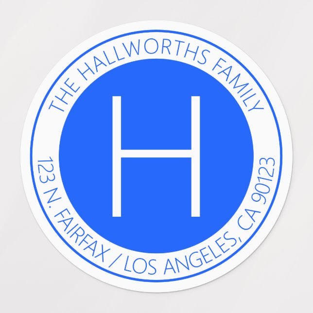 Waterproof Modern Blue & White Etiketten (Design 3)