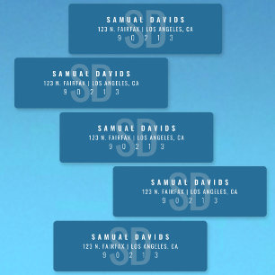 Waterproof Modern Bold Blue Address Etiketten