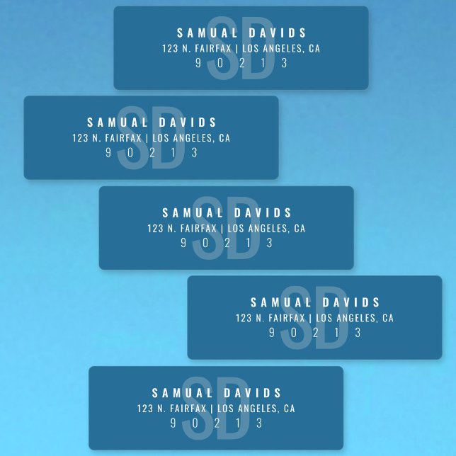 Waterproof Modern Bold Blue Address Etiketten (Von Creator hochgeladen)