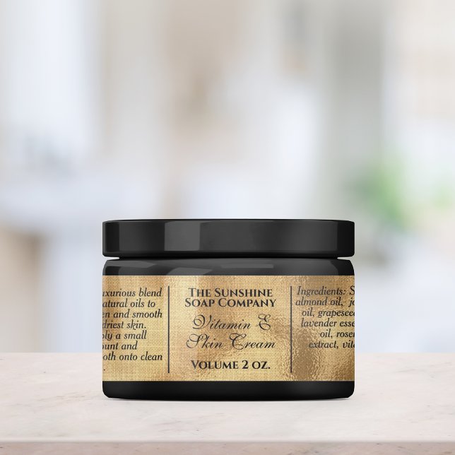 Waterproof Vintage Goldkosmetik Etiketten (Von Creator hochgeladen)