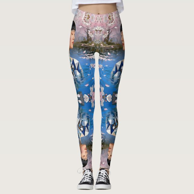 "Water's Digital Dream" - ein digitales Portrait Leggings (Vorderseite)