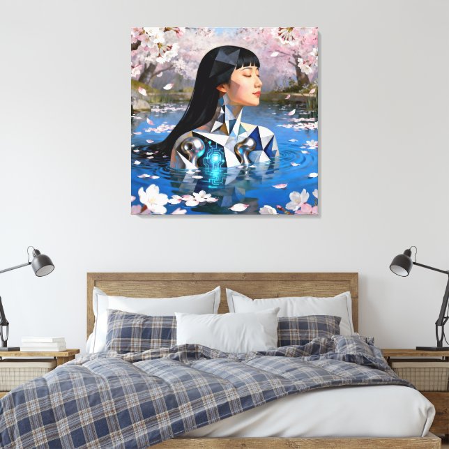 "Water's Digital Dream" - ein digitales Portrait Leinwanddruck (Insitu (Schlafzimmer))