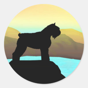 Waterside Bouvier des Flandres Runder Aufkleber