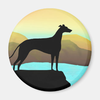 Waterside Greyhound Dog Landschaft Magnet