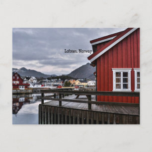 Waterside in Lofoten, Norwegen Postkarte