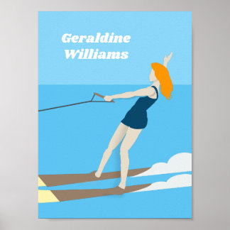 Waterski im Vintagen Stil Poster