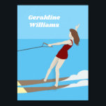 Waterski im Vintagen Stil Poster<br><div class="desc">Vintages Wasserski-Design mit individualisierbarem Text.</div>