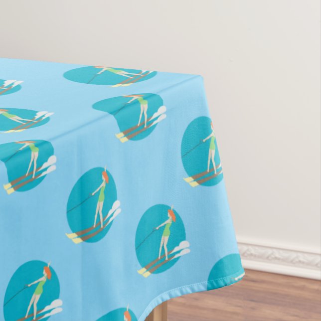 Waterski im Vintagen Stil Tischdecke (Beispiel)
