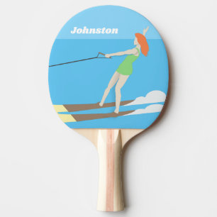 Waterski im Vintagen Stil Tischtennis Schläger