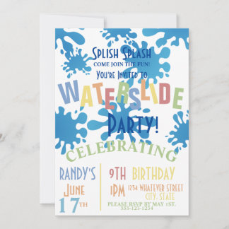Waterslide Geburtstag Custom Einladung