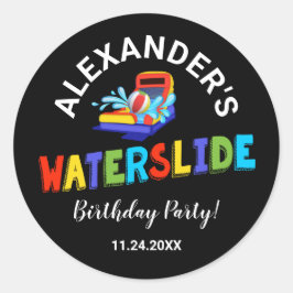 Waterslide Summer Birthday Party Sticker