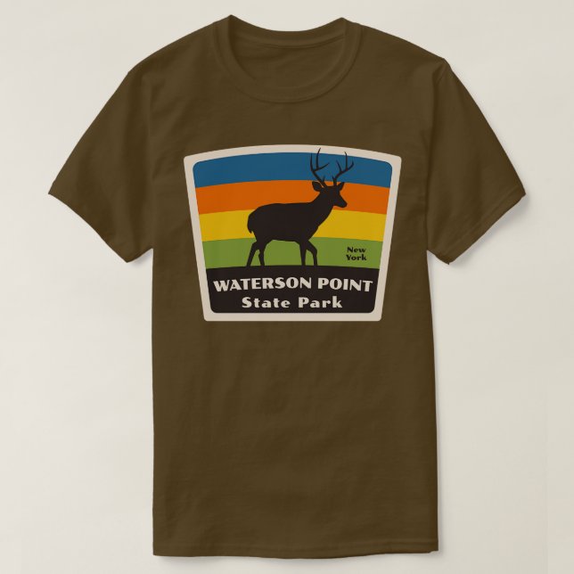 Waterson Point Staat Park New York Roaming Deer T-Shirt (Design vorne)