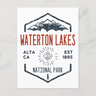 Waterton Lakes Nationalpark Kanada Vintag Postkarte